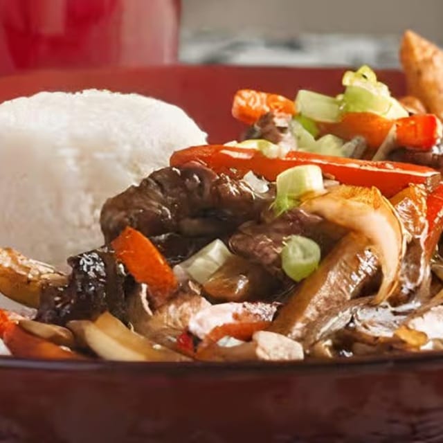 Pepper Beef Lomo Saltado.