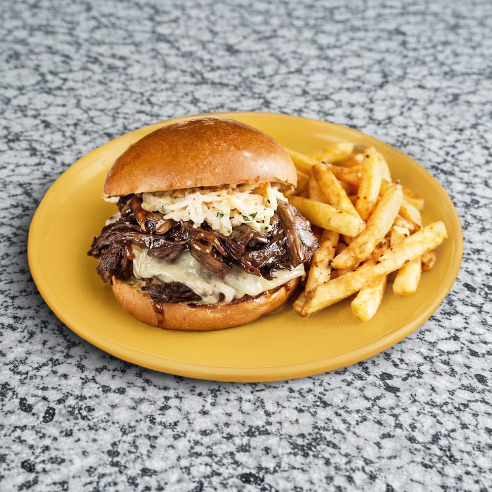 Honey Stout Shortrib Sandwich.