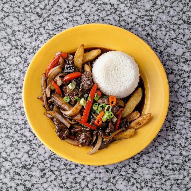 Pepper Beef Lomo Saltado.