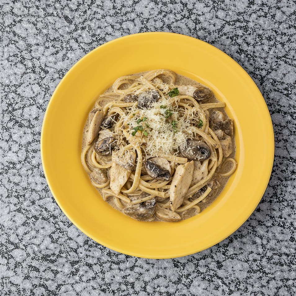 Chicken & Wild Mushroom Pasta.