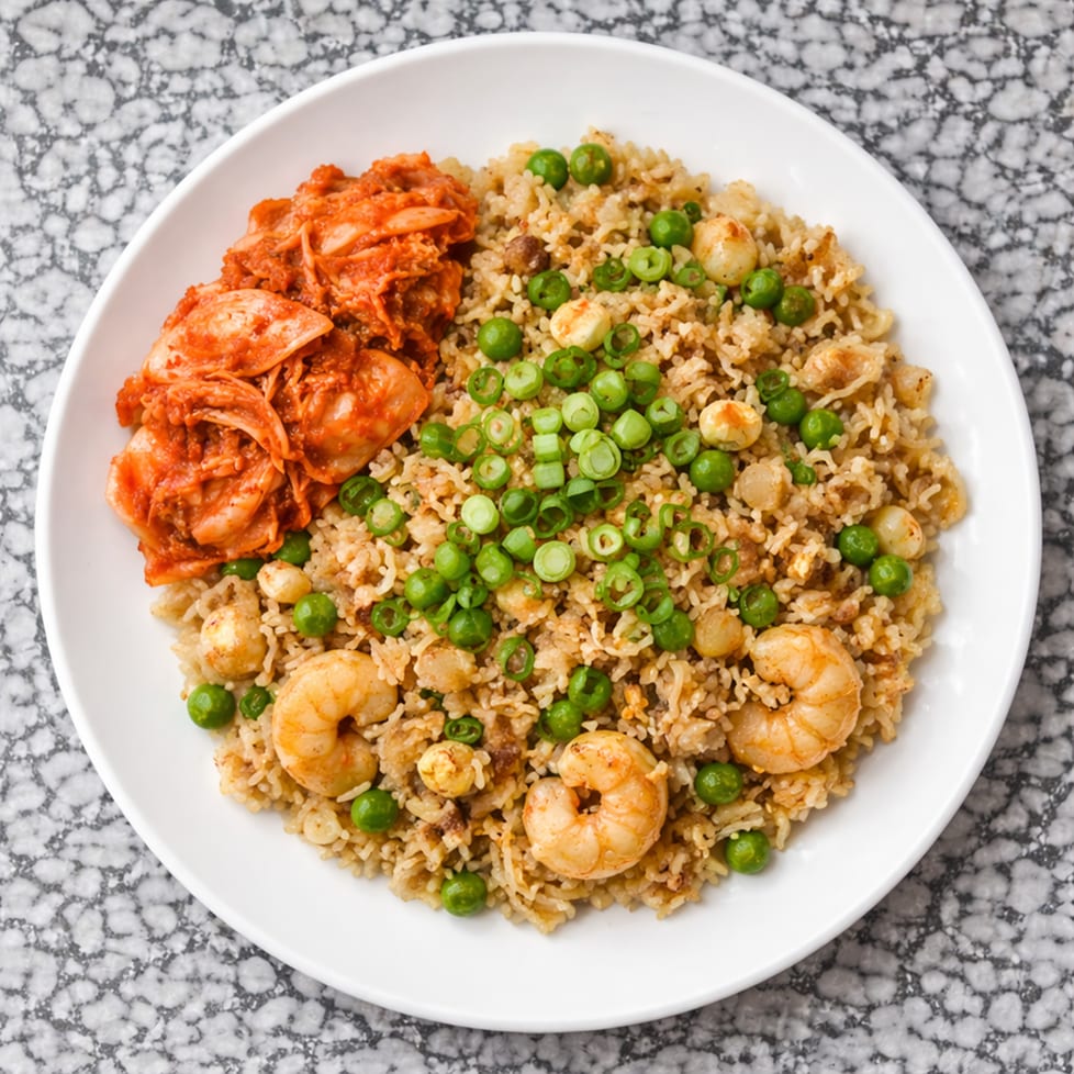 Shrimp & Kimchee Fried Rice Bowl.